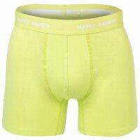 Happy Shorts Men’s Boxer Shorts, 4-Pack – Retro Jersey, solid color, logo waistband Blue/Orange/Green S (Small)