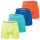 Happy Shorts Men’s Boxer Shorts, 4-Pack – Retro Jersey, solid color, logo waistband Blue/Orange/Green S (Small)