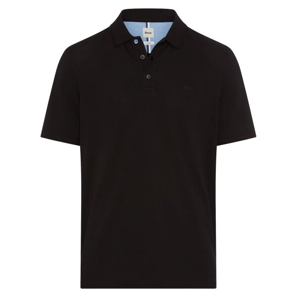 Brax Mens Polo Shirt - Pete Hi-Flex Pique, Regular Fit, Stretch Cotton Black S (Small)