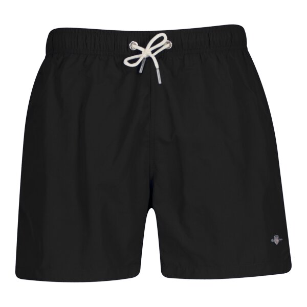 GANT Herren Badeshorts - Swim Shorts, Badehose, Mesheinsatz, einfarbig Schwarz L