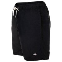 GANT Mens Swim Shorts - Swim Shorts Long, Swim Trunks, Mesh Insert, Solid Color Black M (Medium)