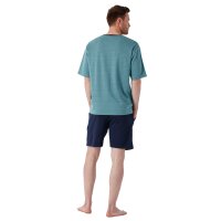 hajo Herren Schlafanzug, kurz - Klima-Light, Pyjama, Shorty, Baumwoll-Mix Hellblau M