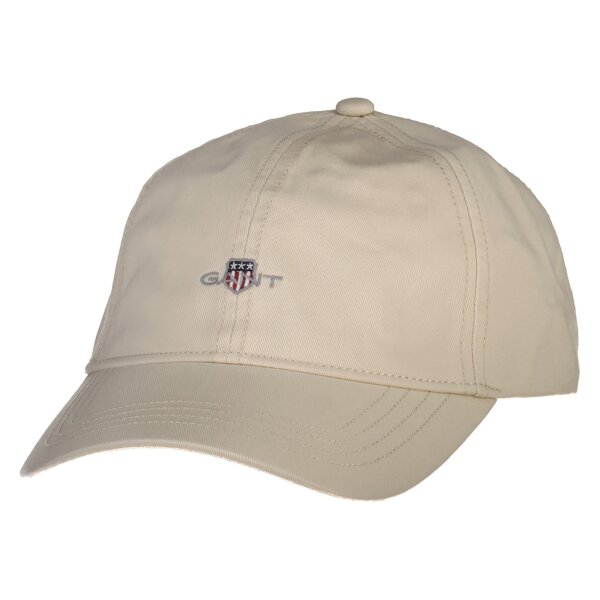 GANT Mens Cap - Shield Cotton Twill Cap, peaked cap, crest logo, cotton Beige One Size