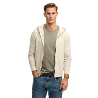 Superdry Herren Sweatjacke mit Kapuze - Classic Essential Ziphood, Baumwolle, uni Beige L