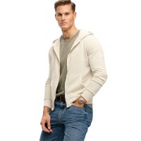 Superdry Herren Sweatjacke mit Kapuze - Classic Essential Ziphood, Baumwolle, uni Beige L
