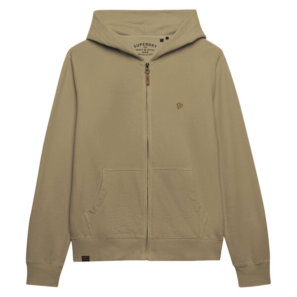 Superdry Herren Sweatjacke mit Kapuze - Classic Essential Ziphood, Baumwolle, uni Grün M
