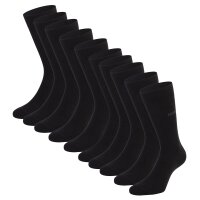 CINQUE Herren Socken, 10er Pack - Business-Socken, Baumwollmischung, Logo, einfarbig Schwarz 39-42