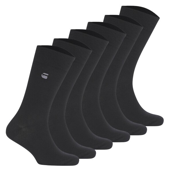 G-STAR Men Socks, 6-Pack - SAGE, Dress Socks, Logo, Solid Colour Black 44-47,5 (9-12)