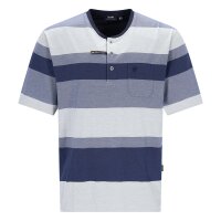 hajo Herren Schlafanzug, kurz - Klima-Komfort, Pyjama, Rundhals, Shorty, Baumwoll-Mix Blau/Grau M