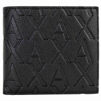 A|X ARMANI EXCHANGE Herren Geldbörse - Liam Bifold, Kunstleder, Allover-Logo, 9x11x2cm (HxBxT) Schwarz One Size