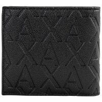 A|X ARMANI EXCHANGE Mens Wallet - Liam Bifold, Faux Leather, All-Over Logo, 9x11x2cm (H x W x D) Black One Size