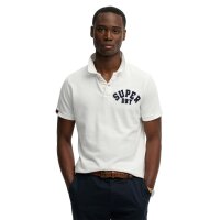 Superdry Men Polo Shirt - Vintage Athletic Polo, Logo, Cotton, Plain White M (Medium)