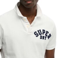 Superdry Men Polo Shirt - Vintage Athletic Polo, Logo, Cotton, Plain White M (Medium)