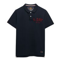 Superdry Herren Poloshirt - Vintage Athletic Polo, Logo, Baumwolle, einfarbig Dunkelblau M