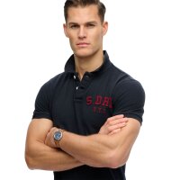 Superdry Herren Poloshirt - Vintage Athletic Polo, Logo, Baumwolle, einfarbig Dunkelblau M