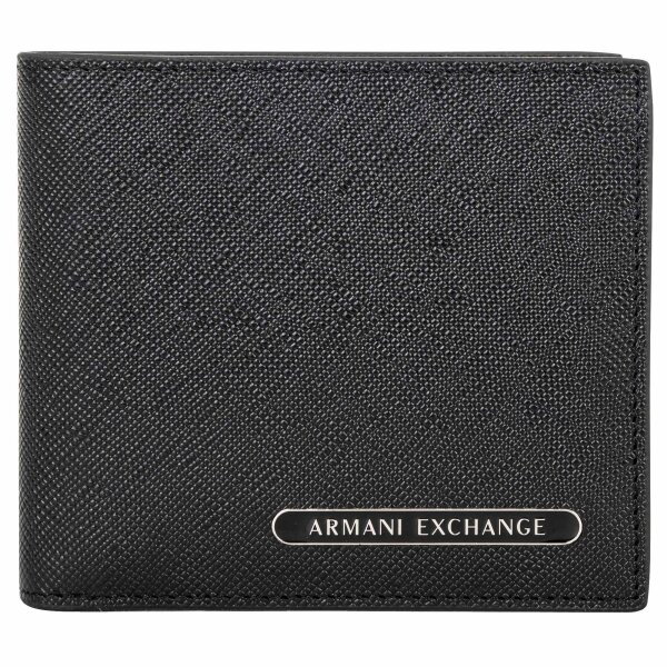 A|X ARMANI EXCHANGE Herren Geldbörse - Barcelona Bifold, Geldbeutel, Echtleder, 10x12x2cm (HxBxT) Schwarz One Size