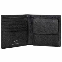 A|X ARMANI EXCHANGE Herren Geldbörse - Barcelona Bifold, Geldbeutel, Echtleder, 10x12x2cm (HxBxT) Schwarz One Size