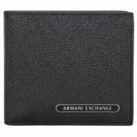 A|X ARMANI EXCHANGE Mens Wallet - Barcelona Bifold, Wallet, Genuine Leather, 10x12x2cm (H x W x D) Black One Size