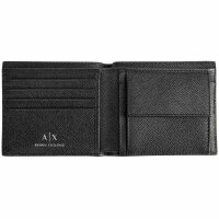 A|X ARMANI EXCHANGE Mens Wallet - Barcelona Bifold, Wallet, Genuine Leather, 10x12x2cm (H x W x D) Black One Size