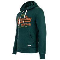 Superdry Herren Hoodie - Vl Classic Hood, Logo, Baumwoll-Mix, einfarbig Grün M