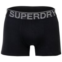 Superdry Herren Boxershorts, 3er Pack - Trunk Triple Pack, Logobund, Cotton Stretch Schwarz/Grau M