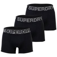 Superdry Men Boxer Shorts, 3-Pack - Trunk Triple Pack, Logo Waistband, Cotton Stretch Black/Grey M (Medium)
