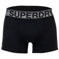 Superdry Men Boxer Shorts, 3-Pack - Trunk Triple Pack, Logo Waistband, Cotton Stretch Black/Grey M (Medium)