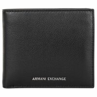 A|X ARMANI EXCHANGE Herren Geldbörse - Plain Leather Bifold, Geldbeutel, Echtleder, 10x12x2cm (HxBxT) Schwarz One Size