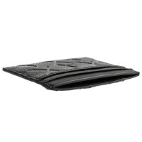 A|X ARMANI EXCHANGE Mens Card Holder - Liam Credit Card Holder With Clip, Faux Leather, All-Over Logo, 7.7 x 10 x 1.5 cm (HxWxD) Black One Size