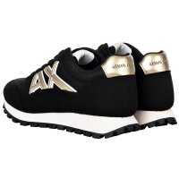 A|X ARMANI EXCHANGE Damen Sneaker - Drop Microsuede, Turnschuh, Mesh, Retro, Logo Schwarz EUR 37