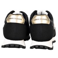 A|X ARMANI EXCHANGE Damen Sneaker - Drop Microsuede, Turnschuh, Mesh, Retro, Logo Schwarz EUR 37