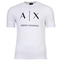 A|X ARMANI EXCHANGE Mens T-shirt - Round neck, short sleeves, logo print, cotton White M (Medium)