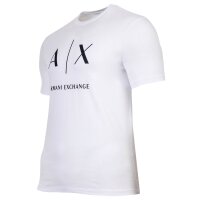 A|X ARMANI EXCHANGE Mens T-shirt - Round neck, short sleeves, logo print, cotton White S (Small)