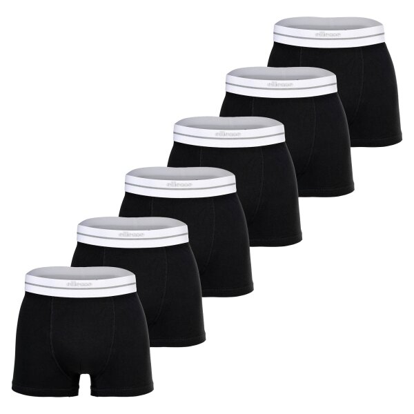 ellesse Men Boxer Shorts, 6-Pack - AMBRIA, Trunks, Logo Waistband, Solid Colour Black M (Medium)