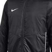 NIKE Herren Wintermantel - Park 26, Winterjacke, Kapuze, Logo, einfarbig Schwarz S