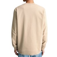 Marc OPolo Denim Herren Sweatshirt - Crew Neck, Regular Fit, Baumwolle, Logo Beige (Frosty Sand) S