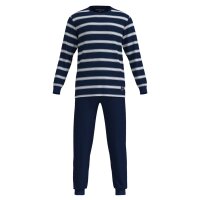 TOM TAILOR Men Pyjamas, Long - Pyjamas, Cuffs, Round Neck, Striped, Single Jersey, Cotton  Blue/White M (Medium)