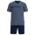TOM TAILOR Herren Schlafanzug, kurz - Shorty, Pyjama, Baumwolle, V-Ausschnitt, Single Jersey Blau M