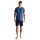 TOM TAILOR Herren Schlafanzug, kurz - Shorty, Pyjama, Baumwolle, V-Ausschnitt, Single Jersey Blau M