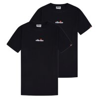 ellesse Herren T-Shirt 2er Pack - OLLIO 2, Kurzarm, Rundhals, Logo, Baumwolle, einfarbig Schwarz M