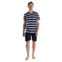 TOM TAILOR Men Pyjamas, Short - Shorty, Pyjamas, Round Neck, Cotton, Single Jersey Blue/White M (Medium)
