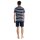 TOM TAILOR Herren Schlafanzug, kurz - Shorty, Pyjama, Rundhalsausschnitt, Baumwolle, Single Jersey Blau/Weiß M