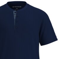 TOM TAILOR Men Pyjamas, Short - Shorty, Pyjamas, Cotton, Henley Collar, Single Jersey Blue M (Medium)