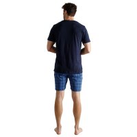 TOM TAILOR Men Pyjamas, Short - Shorty, Pyjamas, Cotton, Henley Collar, Single Jersey Blue M (Medium)