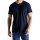 TOM TAILOR Herren Schlafanzug, kurz - Shorty, Pyjama, Baumwolle, Henley-Kragen, Single Jersey Blau M