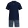 TOM TAILOR Men Pyjamas, Short - Shorty, Pyjamas, Cotton, Henley Collar, Single Jersey Blue M (Medium)