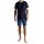 TOM TAILOR Men Pyjamas, Short - Shorty, Pyjamas, Cotton, Henley Collar, Single Jersey Blue M (Medium)