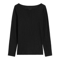 Marc OPolo Womens Long-Sleeved Shirt - T-SHIRT LONGSLEEVE, boat neck, cotton Black S (Small)