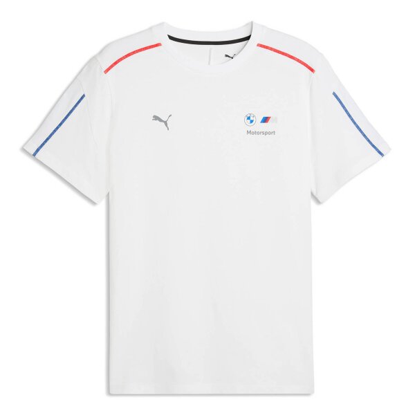 PUMA Herren T-Shirt - BMW Motorsport, Sportswear, Small Logo Tee, Baumwolle Weiß M