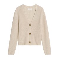 Marc OPolo Damen Strickjacke - CARDIGANS LONGSLEEVE, V-Neck, Baumwolle Beige XS